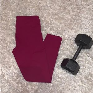 Red Fabletics Workout Leggings